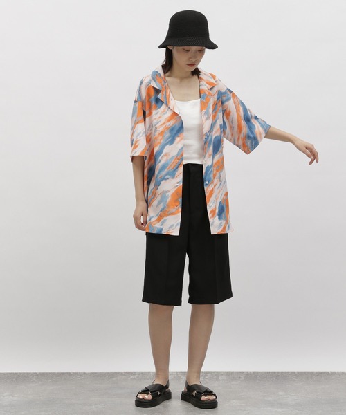 LAKOLE(ラコレ)の「マーブルプリントオーバーシャツ / 963113(シャツ/ブラウス・レディース・オレンジ/ブラック・SMALL/MEDIUM)」の15枚目の写真