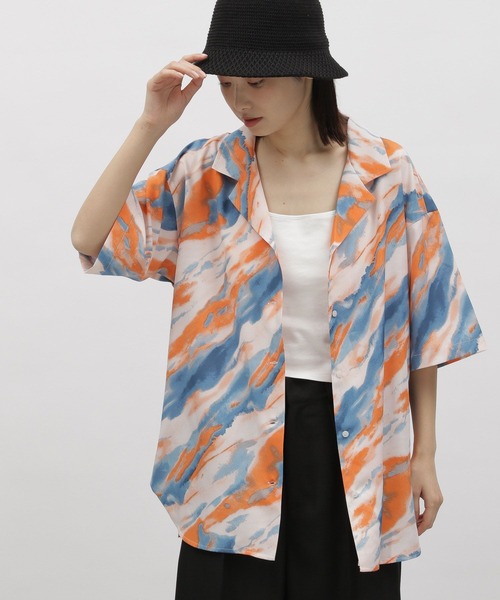 LAKOLE(ラコレ)の「マーブルプリントオーバーシャツ / 963113(シャツ/ブラウス・レディース・オレンジ/ブラック・SMALL/MEDIUM)」の19枚目の写真
