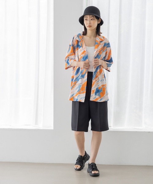 LAKOLE(ラコレ)の「マーブルプリントオーバーシャツ / 963113(シャツ/ブラウス・レディース・オレンジ/ブラック・SMALL/MEDIUM)」の6枚目の写真