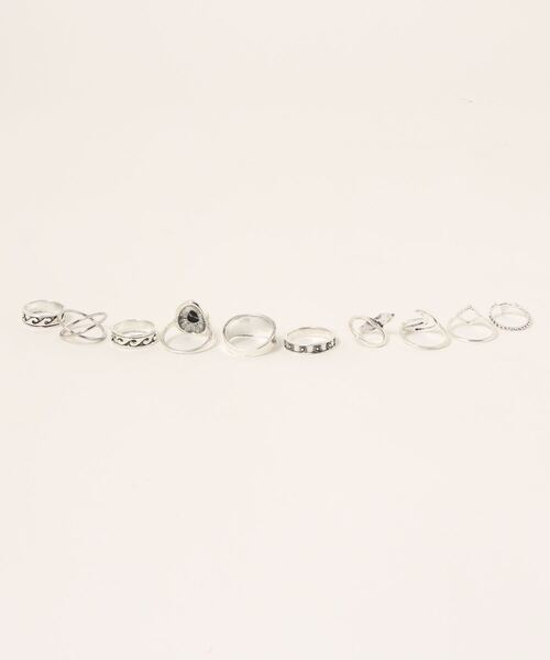 チャイハネ(チャイハネ)の「【チャイハネ】フラワーサーフリングセット(リング・レディース・シルバー・FREE)」の3枚目の写真