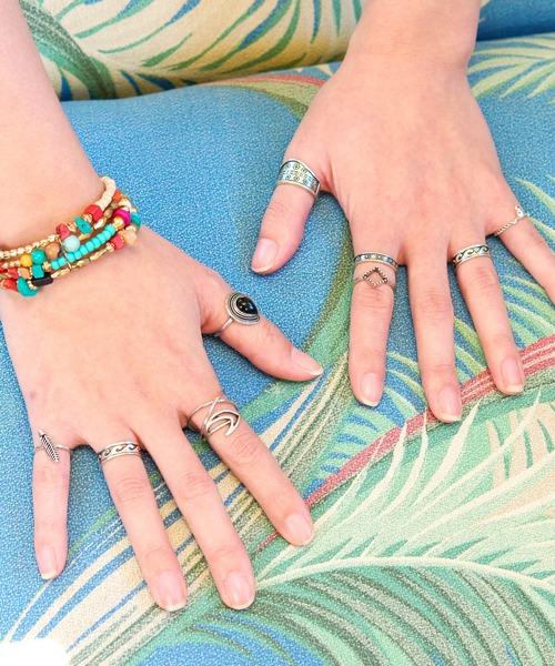 チャイハネ(チャイハネ)の「【チャイハネ】フラワーサーフリングセット(リング・レディース・シルバー・FREE)」の1枚目の写真