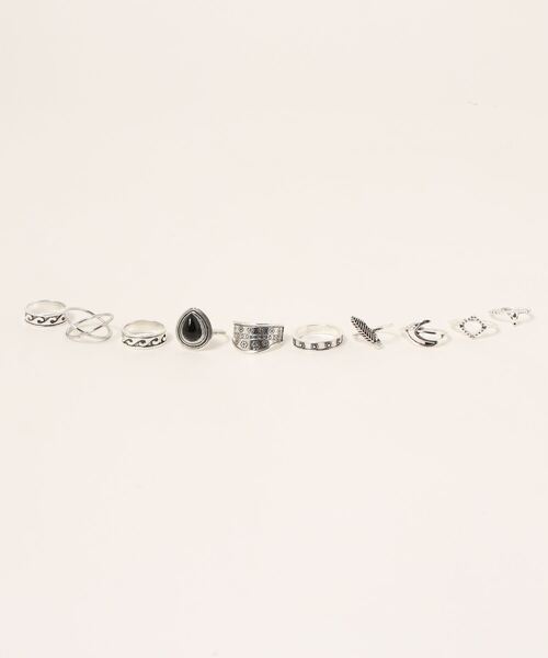 チャイハネ(チャイハネ)の「【チャイハネ】フラワーサーフリングセット(リング・レディース・シルバー・FREE)」の4枚目の写真