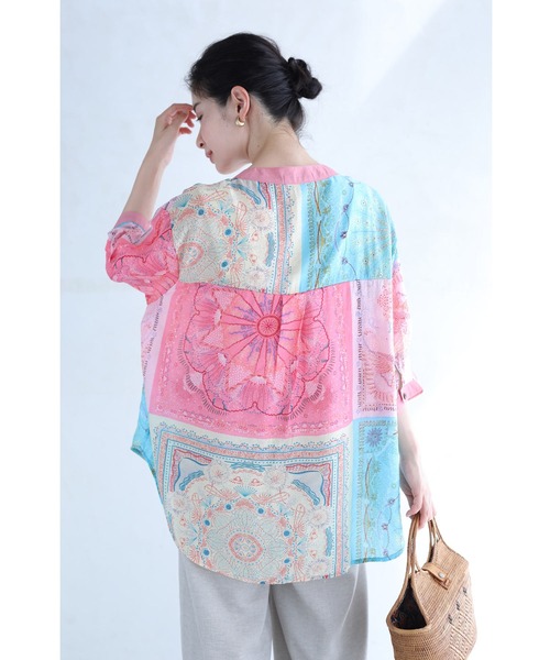 cawaii(カワイイ)の「ビジューがキラキラ輝くエスニック調シアーブラウストップス(シャツ/ブラウス・レディース・ピンク・FREE)」の10枚目の写真