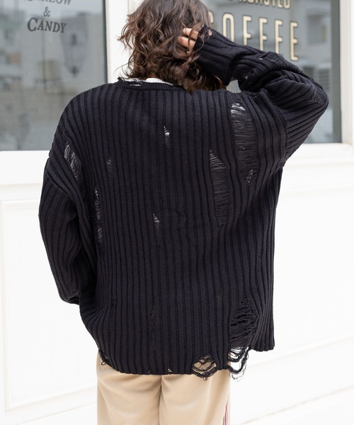 PBLIM（ページボーイリム）の「PBLIM/クラッシュニット（ニット/セーター・レディース・ブラウン/ボルドー/ブラック・FREE）」の8枚目の写真