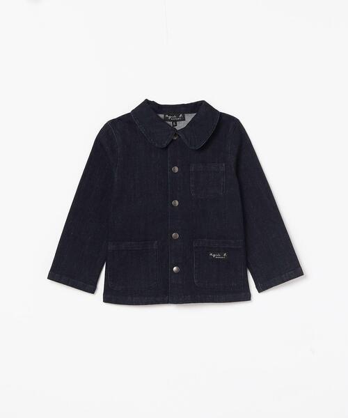 agnes b.(アニエスベー)の「TM32 E VESTE キッズ ジャケット(デニムジャケット・キッズ・ブルー系その他・8YEAR/10YEAR)」の1枚目の写真
