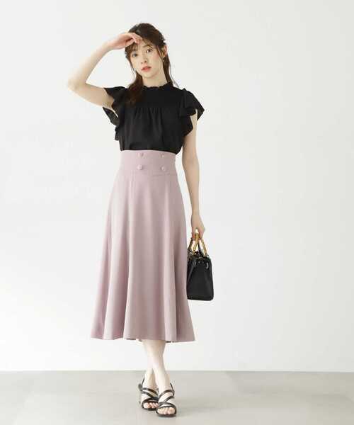 PROPORTION BODY DRESSING(プロポーションボディドレッシング)の「ハイウエストフレアスカート / 1213220702(スカート・レディース・ブラック/ベージュ/ピンク・X-SMALL/SMALL/MEDIUM)」の9枚目の写真