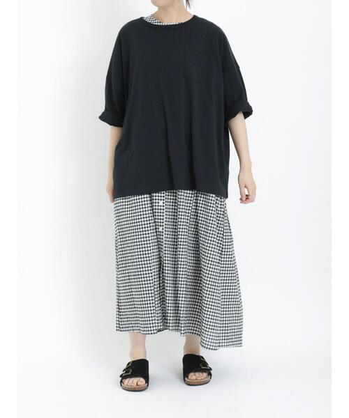 Samansa Mos2（サマンサ モスモス）の「◎ビッグシルエットTシャツ（Tシャツ/カットソー・レディース・オフホワイト/チャコールグレー/ブラック/ブルー・F）」の8枚目の写真