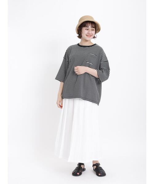 Samansa Mos2（サマンサ モスモス）の「◎ビッグシルエットTシャツ（Tシャツ/カットソー・レディース・オフホワイト/チャコールグレー/ブラック/ブルー・F）」の11枚目の写真