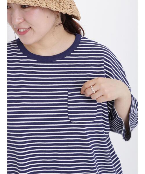 Samansa Mos2（サマンサ モスモス）の「◎ビッグシルエットTシャツ（Tシャツ/カットソー・レディース・オフホワイト/チャコールグレー/ブラック/ブルー・F）」の13枚目の写真