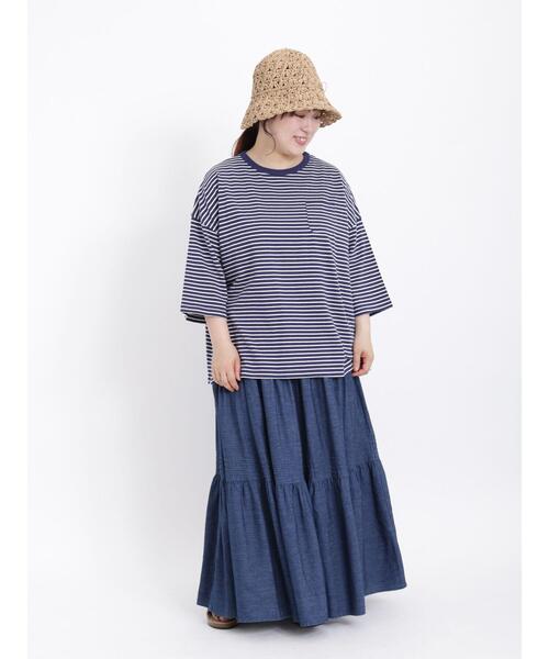 Samansa Mos2（サマンサ モスモス）の「◎ビッグシルエットTシャツ（Tシャツ/カットソー・レディース・オフホワイト/チャコールグレー/ブラック/ブルー・F）」の14枚目の写真