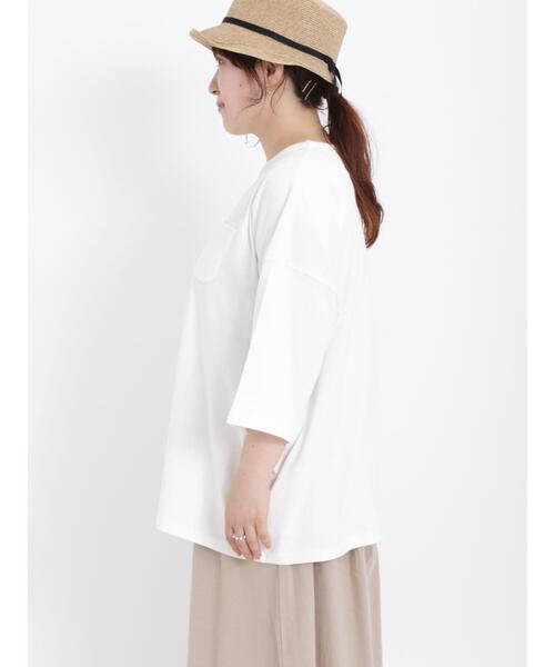 Samansa Mos2（サマンサ モスモス）の「◎ビッグシルエットTシャツ（Tシャツ/カットソー・レディース・オフホワイト/チャコールグレー/ブラック/ブルー・F）」の18枚目の写真