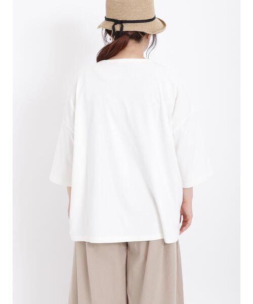 Samansa Mos2（サマンサ モスモス）の「◎ビッグシルエットTシャツ（Tシャツ/カットソー・レディース・オフホワイト/チャコールグレー/ブラック/ブルー・F）」の19枚目の写真