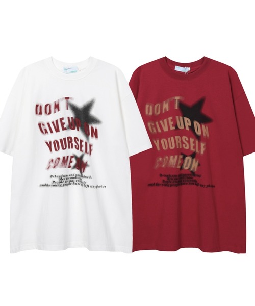 Achic(アシック)の「レトロ英文字ロゴプリント 綿100%半袖Tシャツ オーバーサイズ(Tシャツ/カットソー・レディース・ホワイト/レッド・M)」の20枚目の写真