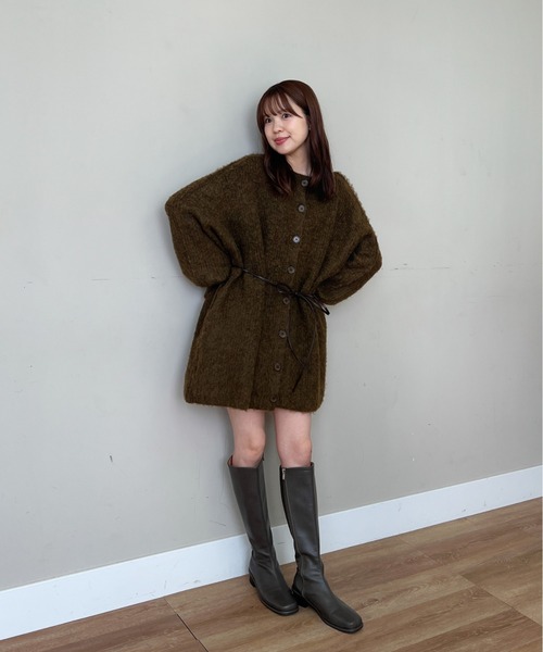 mic by Olu.（ミックバイオルドット）の「ウエストリボンニットカーディガン（カーディガン/ボレロ・レディース・ブルー/マスタード/ピンク系その他/カーキ・FREE）」の17枚目の写真