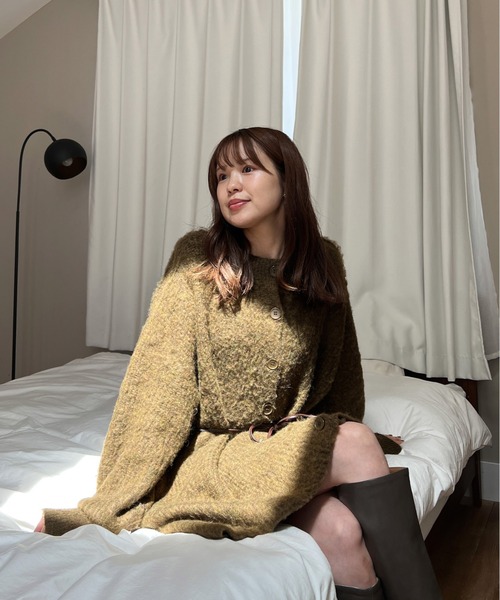 mic by Olu.（ミックバイオルドット）の「ウエストリボンニットカーディガン（カーディガン/ボレロ・レディース・ブルー/マスタード/ピンク系その他/カーキ・FREE）」の15枚目の写真