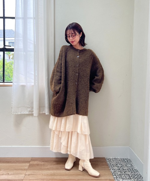 mic by Olu.（ミックバイオルドット）の「ウエストリボンニットカーディガン（カーディガン/ボレロ・レディース・ブルー/マスタード/ピンク系その他/カーキ・FREE）」の19枚目の写真