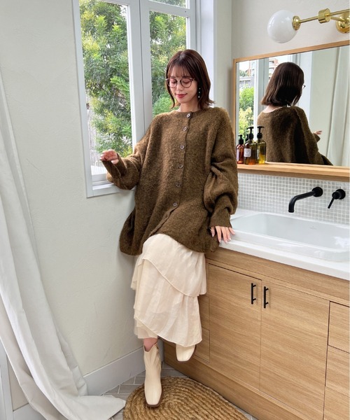 mic by Olu.（ミックバイオルドット）の「ウエストリボンニットカーディガン（カーディガン/ボレロ・レディース・ブルー/マスタード/ピンク系その他/カーキ・FREE）」の20枚目の写真