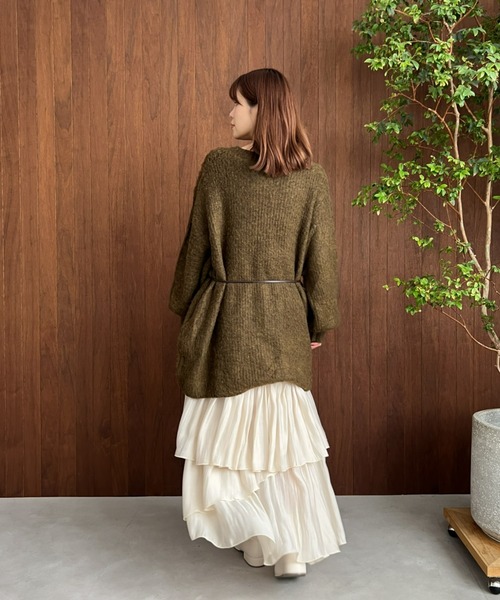 mic by Olu.（ミックバイオルドット）の「ウエストリボンニットカーディガン（カーディガン/ボレロ・レディース・ブルー/マスタード/ピンク系その他/カーキ・FREE）」の10枚目の写真