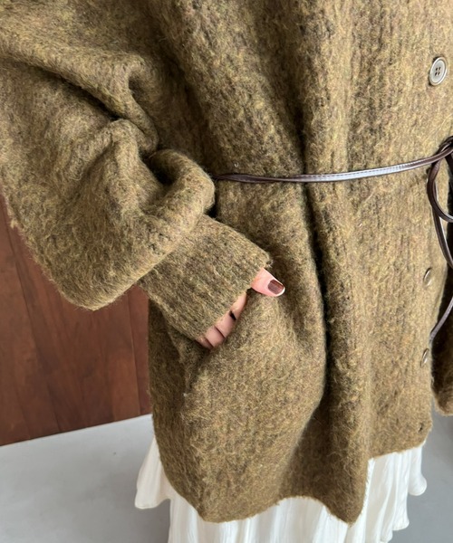 mic by Olu.（ミックバイオルドット）の「ウエストリボンニットカーディガン（カーディガン/ボレロ・レディース・ブルー/マスタード/ピンク系その他/カーキ・FREE）」の11枚目の写真