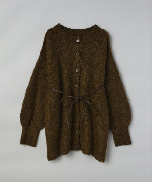 mic by Olu.（ミックバイオルドット）の「ウエストリボンニットカーディガン（カーディガン/ボレロ・レディース・ブルー/マスタード/ピンク系その他/カーキ・FREE）」の12枚目の写真