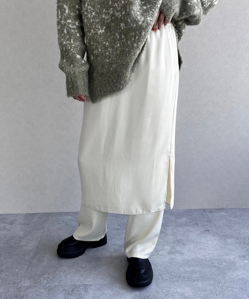 LOWRYS FARM（ローリーズファーム）の「サテンスカパン　973017（スカート・レディース・ホワイト系その他/ブラック/グリーン/アイボリー・FREE）」の8枚目の写真