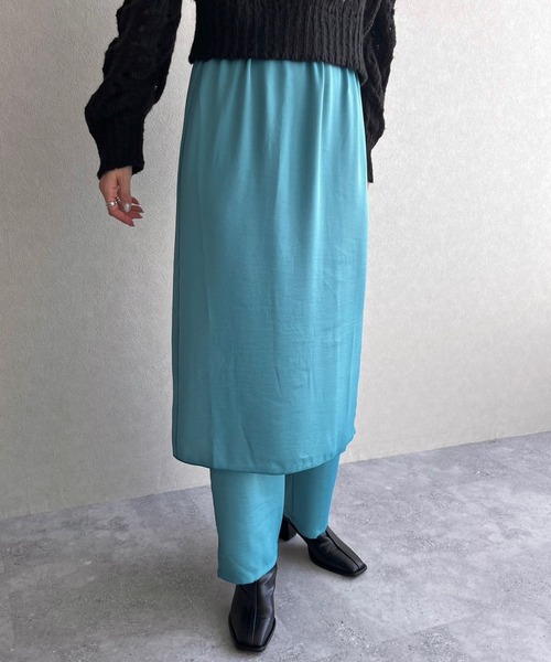 LOWRYS FARM（ローリーズファーム）の「サテンスカパン　973017（スカート・レディース・ホワイト系その他/ブラック/グリーン/アイボリー・FREE）」の13枚目の写真