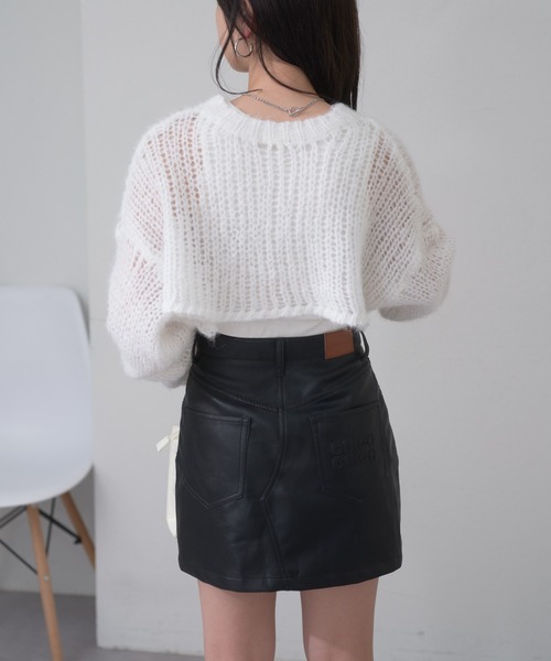 Chico（チコ）の「ショート丈シアーニット+タンクSET（ニット/セーター・レディース・グレー/ピンク/チャコールグレー/アイボリー・FREE）」の10枚目の写真