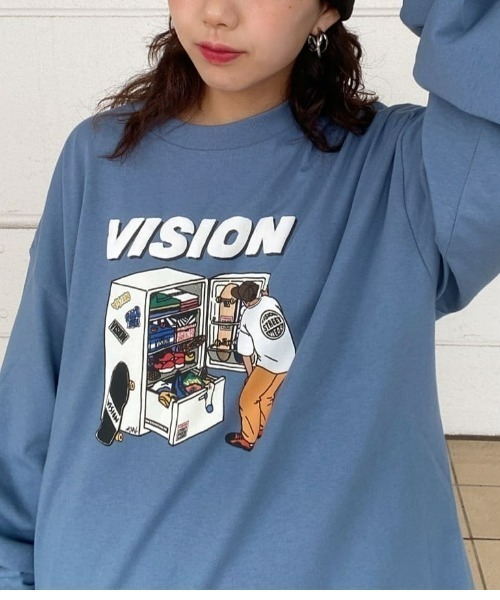 Right-on(ライトオン)の「【VISION STREET】別注グラフィックプリントロンT(Tシャツ/カットソー・メンズ・ブラック/ホワイト/ブルー・XL/L/M)」の3枚目の写真