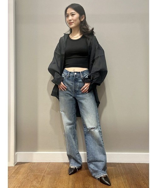 GAP(ギャップ)の「シアー オーガンザ ビッグシャツ(シャツ/ブラウス・レディース・ブラック/ベージュ/ネイビー・XS/XXS/L/M/S)」の12枚目の写真