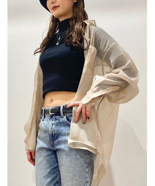 GAP(ギャップ)の「シアー オーガンザ ビッグシャツ(シャツ/ブラウス・レディース・ブラック/ベージュ/ネイビー・XS/XXS/L/M/S)」の18枚目の写真
