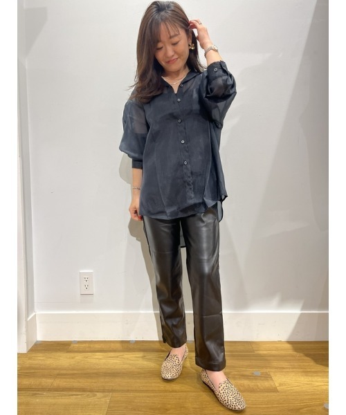 GAP(ギャップ)の「シアー オーガンザ ビッグシャツ(シャツ/ブラウス・レディース・ブラック/ベージュ/ネイビー・XS/XXS/L/M/S)」の13枚目の写真