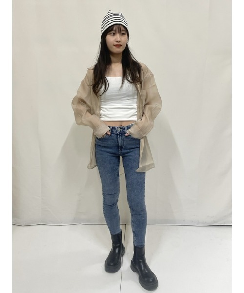 GAP(ギャップ)の「シアー オーガンザ ビッグシャツ(シャツ/ブラウス・レディース・ブラック/ベージュ/ネイビー・XS/XXS/L/M/S)」の17枚目の写真