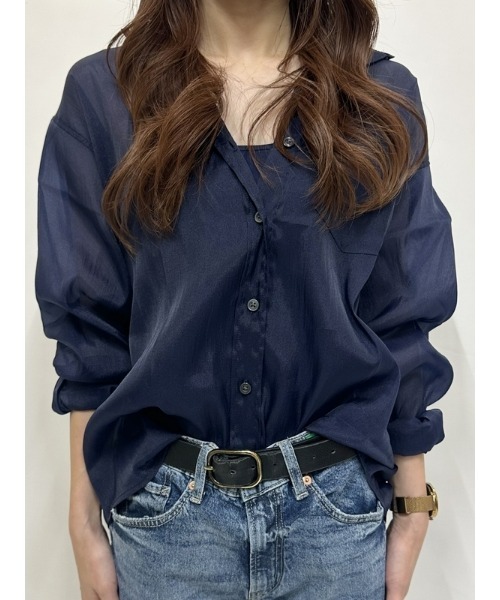GAP(ギャップ)の「シアー オーガンザ ビッグシャツ(シャツ/ブラウス・レディース・ブラック/ベージュ/ネイビー・XS/XXS/L/M/S)」の11枚目の写真
