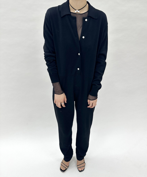 セール】ポロシャツ ニットオールインワン（つなぎ/オールインワン