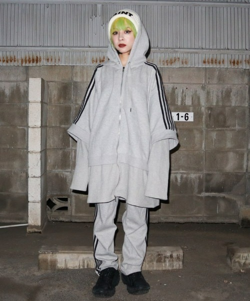 Candy Stripper（キャンディストリッパー）の「CND COMBINED ZIP UP フーディー（パーカー・レディース・ブラック/ヘザーグレー/グレー・2）」の4枚目の写真