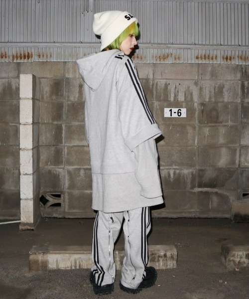 Candy Stripper（キャンディストリッパー）の「CND COMBINED ZIP UP フーディー（パーカー・レディース・ブラック/ヘザーグレー/グレー・2）」の7枚目の写真