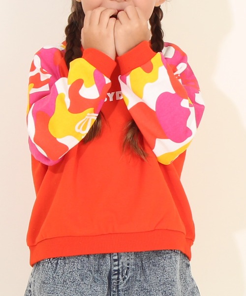 BABYDOLL（ベビードール）の「袖総柄トレーナー 8836K（スウェット・キッズ・グリーン/オレンジ系9・130cm/100cm/120cm/90cm/110cm/80ｃｍ）」の10枚目の写真