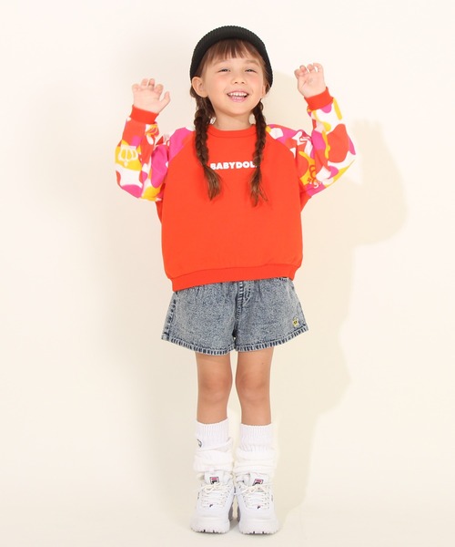 BABYDOLL（ベビードール）の「袖総柄トレーナー 8836K（スウェット・キッズ・グリーン/オレンジ系9・130cm/100cm/120cm/90cm/110cm/80ｃｍ）」の11枚目の写真