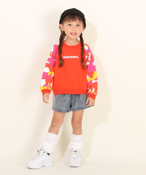 BABYDOLL（ベビードール）の「袖総柄トレーナー 8836K（スウェット・キッズ・グリーン/オレンジ系9・130cm/100cm/120cm/90cm/110cm/80ｃｍ）」の12枚目の写真