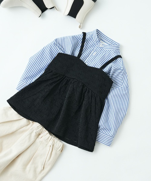 CIAOPANIC TYPY(チャオパニックティピー)の「【KIDS】ふくれジャガードキャミチュニック(キャミソール・キッズ・アイボリー/ブラック/ホワイト・MEDIUM/LARGE/X-LARGE/XX-LARGE/SMALL)」の4枚目の写真