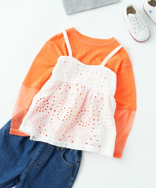 CIAOPANIC TYPY(チャオパニックティピー)の「【KIDS】ふくれジャガードキャミチュニック(キャミソール・キッズ・アイボリー/ブラック/ホワイト・MEDIUM/LARGE/X-LARGE/XX-LARGE/SMALL)」の6枚目の写真