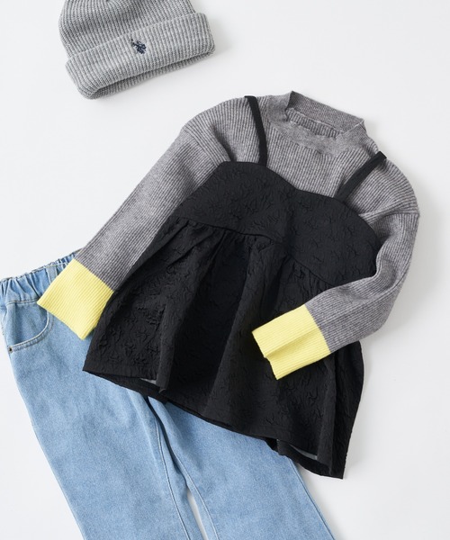 CIAOPANIC TYPY(チャオパニックティピー)の「【KIDS】ふくれジャガードキャミチュニック(キャミソール・キッズ・アイボリー/ブラック/ホワイト・MEDIUM/LARGE/X-LARGE/XX-LARGE/SMALL)」の7枚目の写真