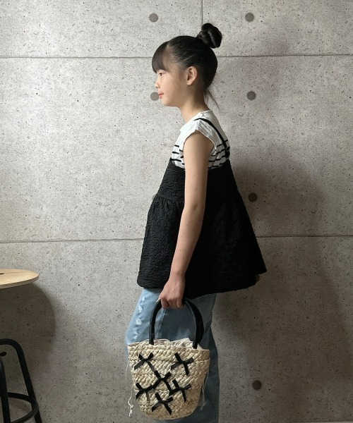 CIAOPANIC TYPY(チャオパニックティピー)の「【KIDS】ふくれジャガードキャミチュニック(キャミソール・キッズ・アイボリー/ブラック/ホワイト・MEDIUM/LARGE/X-LARGE/XX-LARGE/SMALL)」の14枚目の写真