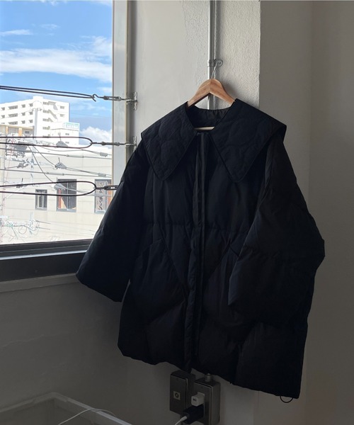 wee9s(ウィークス)の「quilting big collar / キルティングビッグカラー,付け襟(付け襟・レディース・ブラック/アイボリー/カーキ・FREE)」の1枚目の写真