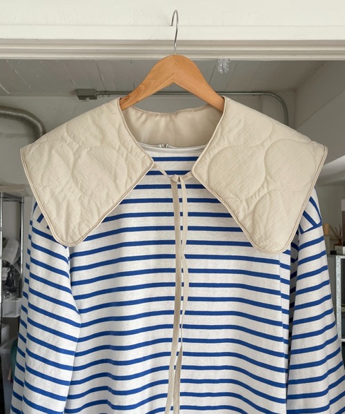 wee9s(ウィークス)の「quilting big collar / キルティングビッグカラー,付け襟(付け襟・レディース・ブラック/アイボリー/カーキ・FREE)」の6枚目の写真