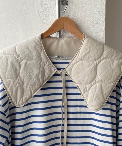 wee9s(ウィークス)の「quilting big collar / キルティングビッグカラー,付け襟(付け襟・レディース・ブラック/アイボリー/カーキ・FREE)」の7枚目の写真