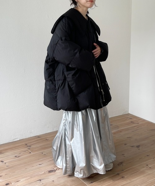 wee9s(ウィークス)の「quilting big collar / キルティングビッグカラー,付け襟(付け襟・レディース・ブラック/アイボリー/カーキ・FREE)」の8枚目の写真
