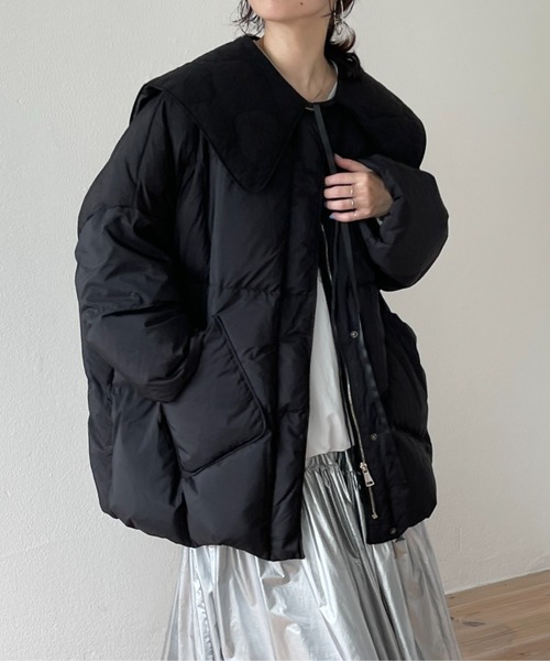 wee9s(ウィークス)の「quilting big collar / キルティングビッグカラー,付け襟(付け襟・レディース・ブラック/アイボリー/カーキ・FREE)」の9枚目の写真