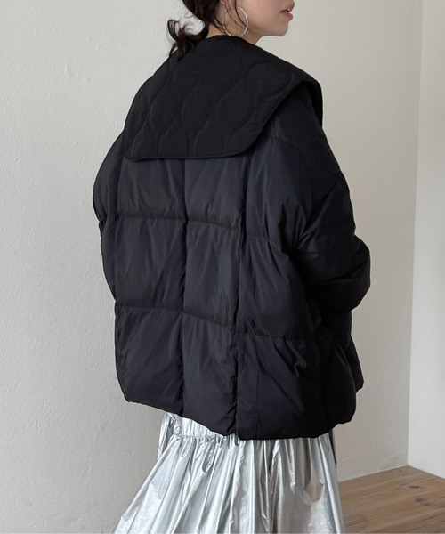 wee9s(ウィークス)の「quilting big collar / キルティングビッグカラー,付け襟(付け襟・レディース・ブラック/アイボリー/カーキ・FREE)」の10枚目の写真