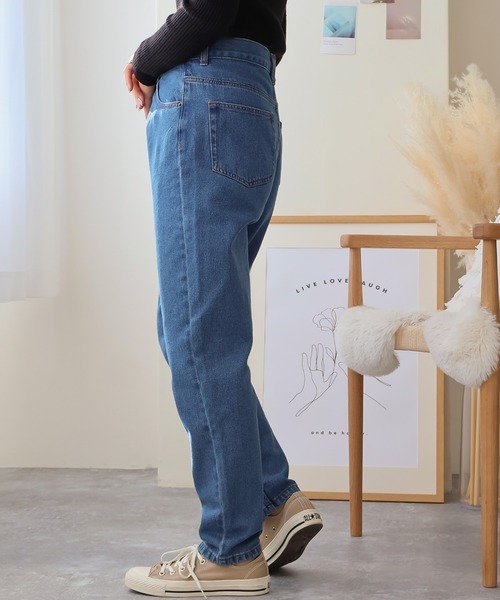 Social GIRL(ソーシャルガール)の「デニムテーパードパンツ(デニムパンツ・レディース・ブラック/ブルー/アイボリー・M/L)」の19枚目の写真